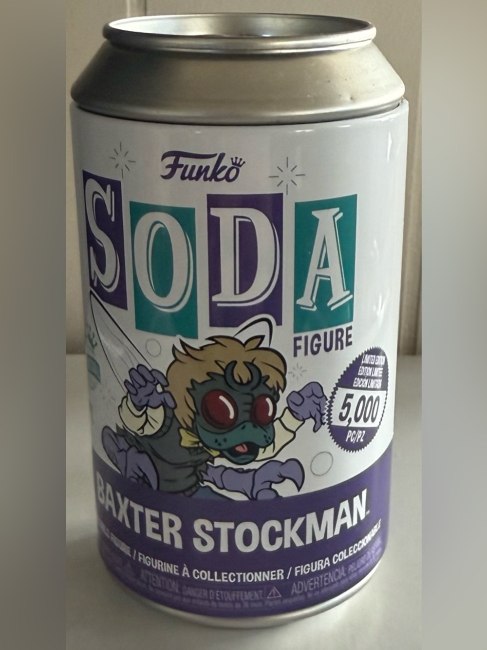 Funko Soda Baxter Stockman Can — White with Teal & Purple Accents